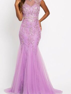 Johnathan Kayne Lavender Beaded Mermaid Prom Gown